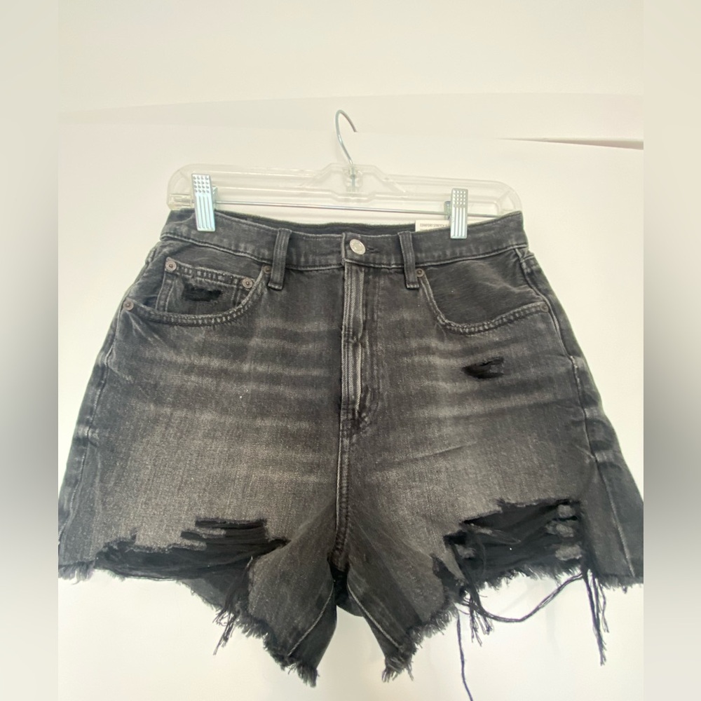 American Eagle Outfitters Black Distressed Jean Shorts